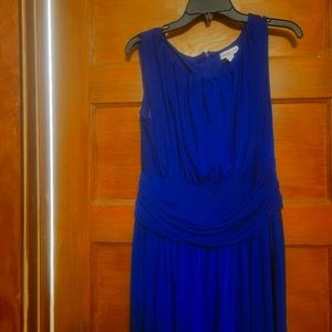 Coldwater Creek dress size 12 royal blue ruched waist